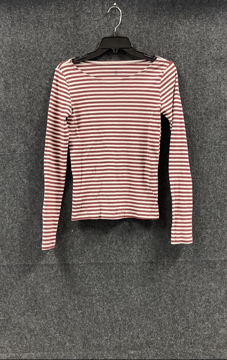 Brandy Melville Women's Red Striped Long Sleeve Boat Neck Shirt NWT Sz S