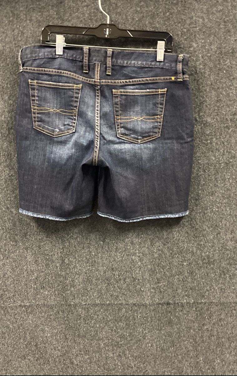 Lucky Brand Women's Dark Blue Faded Raw Hem Denim Shorts Sz 10/30