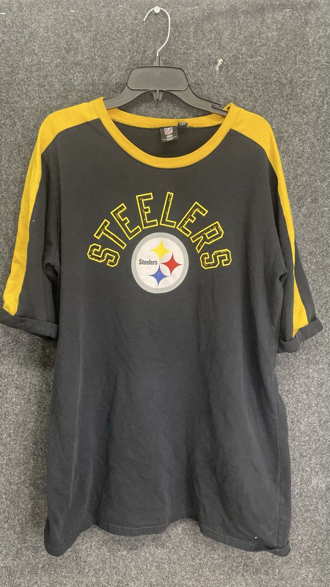 NFL Team Apparel Women's Pittsburgh Steelers Black Gold Logo Sweatshirt Sz XXL