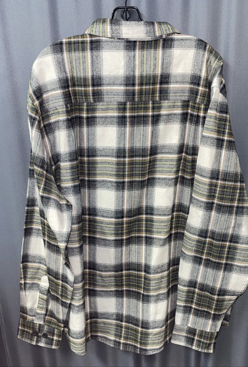 American Outdoorsman Men's Grey Plaid Long Sleeve Button Up Shirt Sz XXL NWT