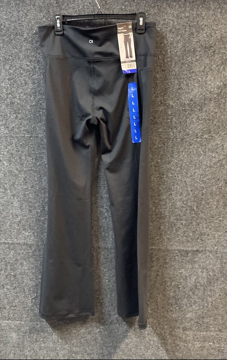 GapFit Women's Flare Legging Black Side Pockets Moisture Wicking NWT Size L