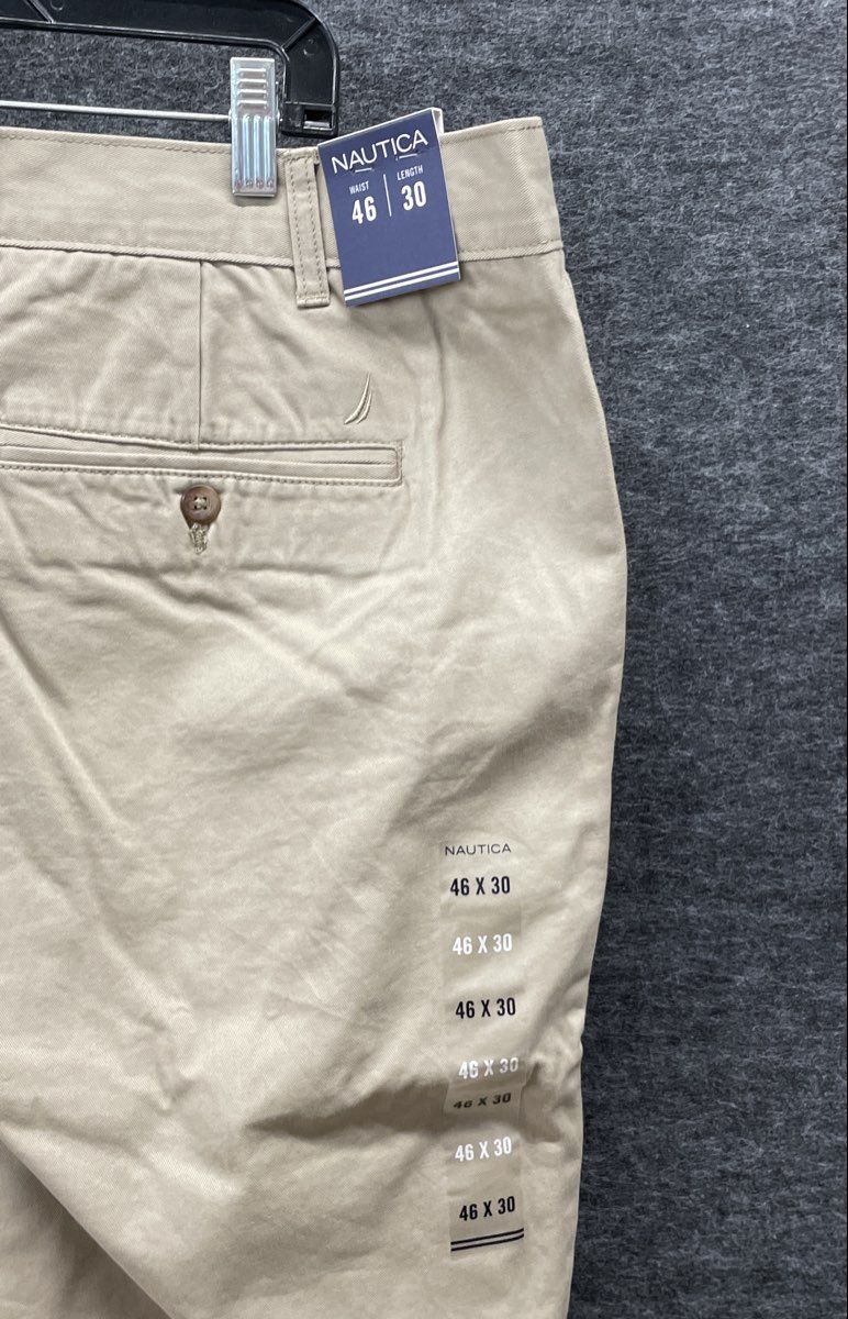 Nautica Men's True Khaki Anchor Dress Pants Beige Sz 46x30 NWT