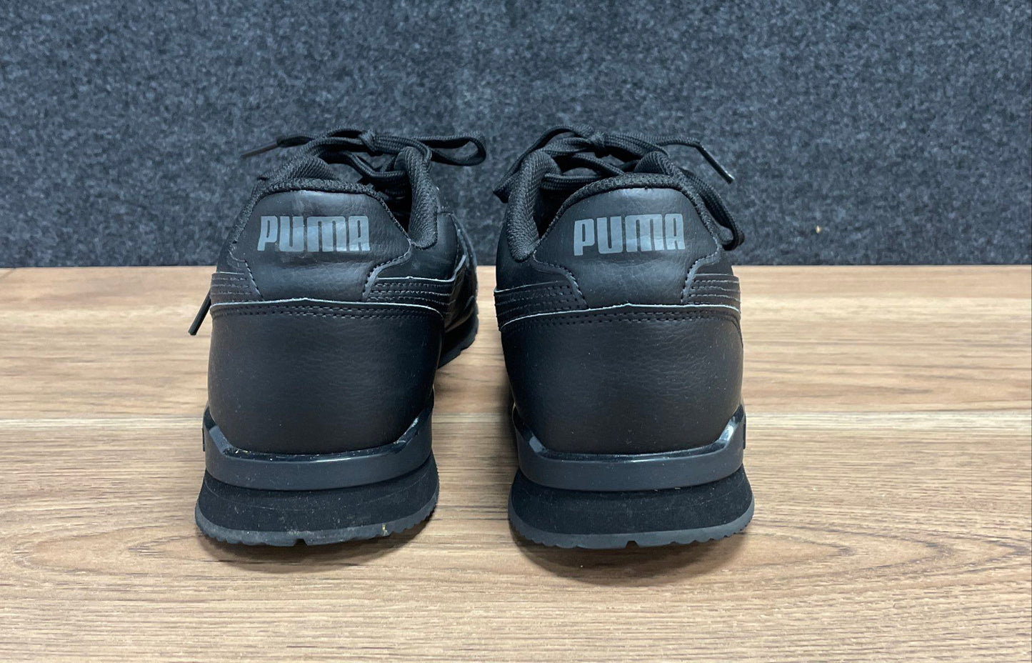 Puma ST Runner v3 L Triple Black Leather Lifestyle Sneakers Men's Size 13