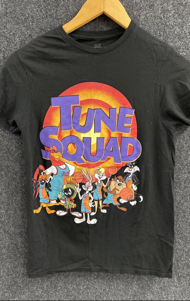 Looney Tunes T-Shirts Lot of 3 Black Tune Squad Bugs Bunny Taz Sylvester Sz S