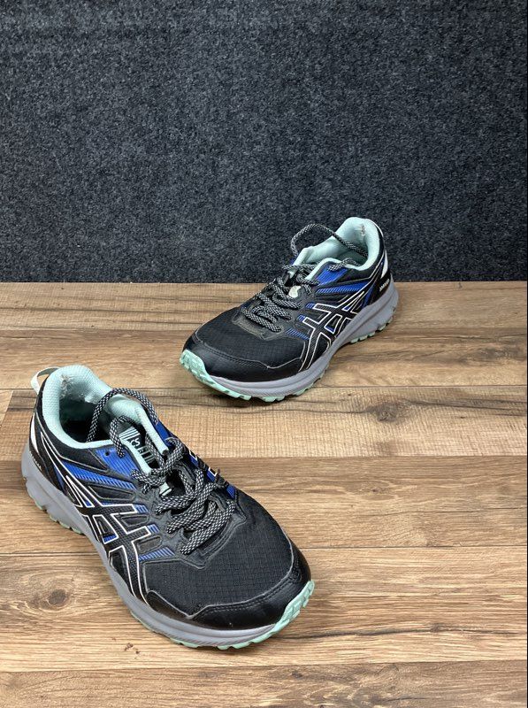 Asics Trail Scout 2 Women's Black Blue Mint Trail Running Shoes Size 8