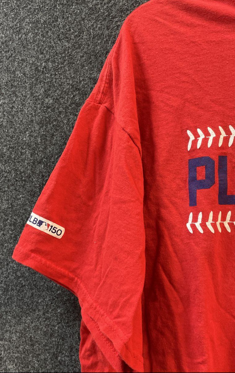 MLB Men's Red Play Ball 150th Anniversary Graphic T-Shirt Sz XL