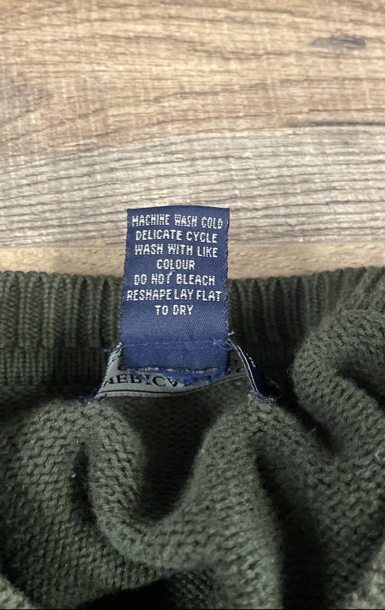 American Eagle Women's Cardigan Sweater Green Striped Cotton Vintage Y2K Sz L