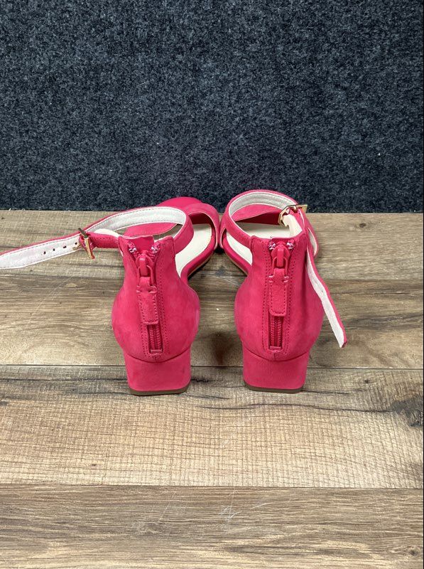 Cole Haan Grand 360 Pink Suede Ankle Strap Block Heel Sandals Size 5.5