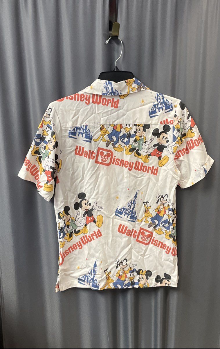 Walt Disney World 50th Anniversary Vault Collection Aloha Shirt White Mickey XS