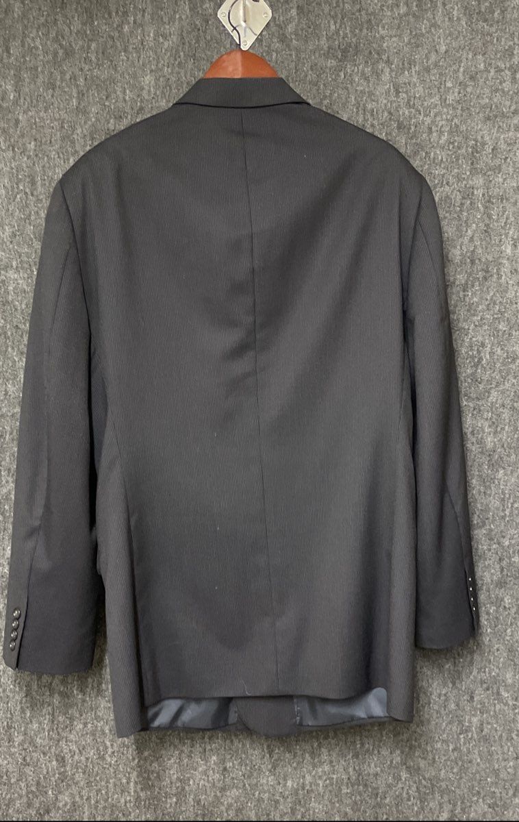 Jeffrey Banks Couture Men's Black Pinstripe 100% Pure Wool Blazer Size 44L