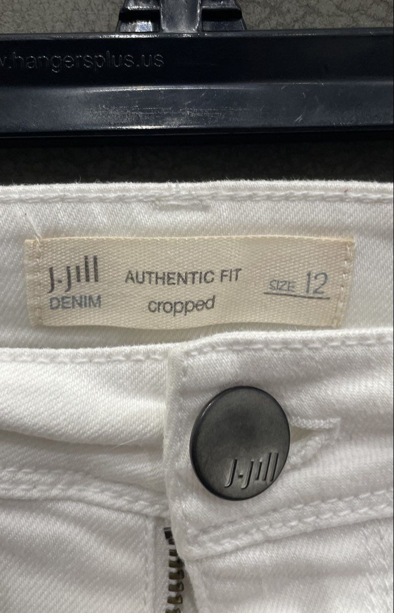 J. Jill Women's White Authentic Fit Cropped Stretch Denim Jeans Sz 12