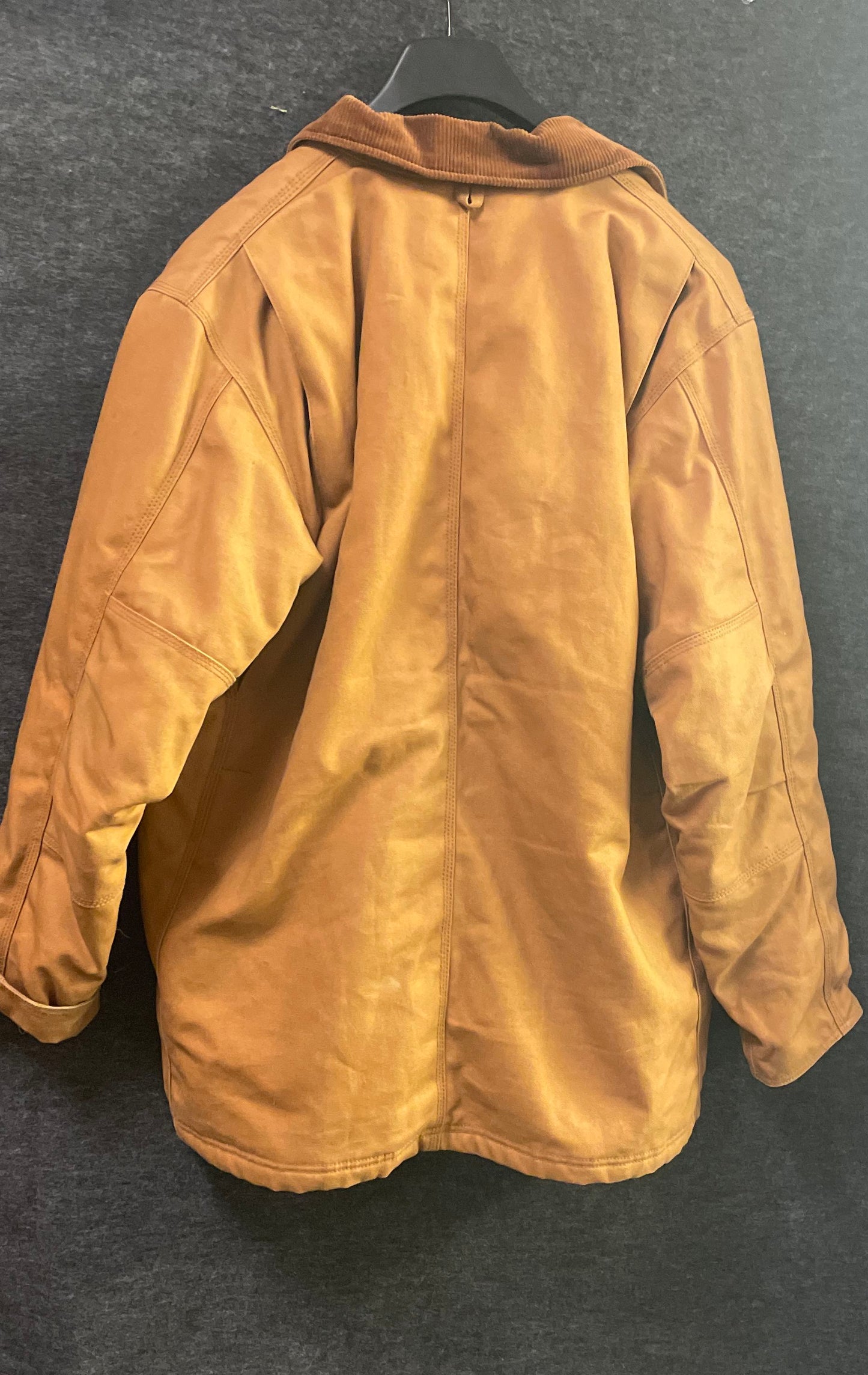 Diamondback Workwear Duck Canvas Barn Jacket Corduroy Collar Insulated Tan Sz L