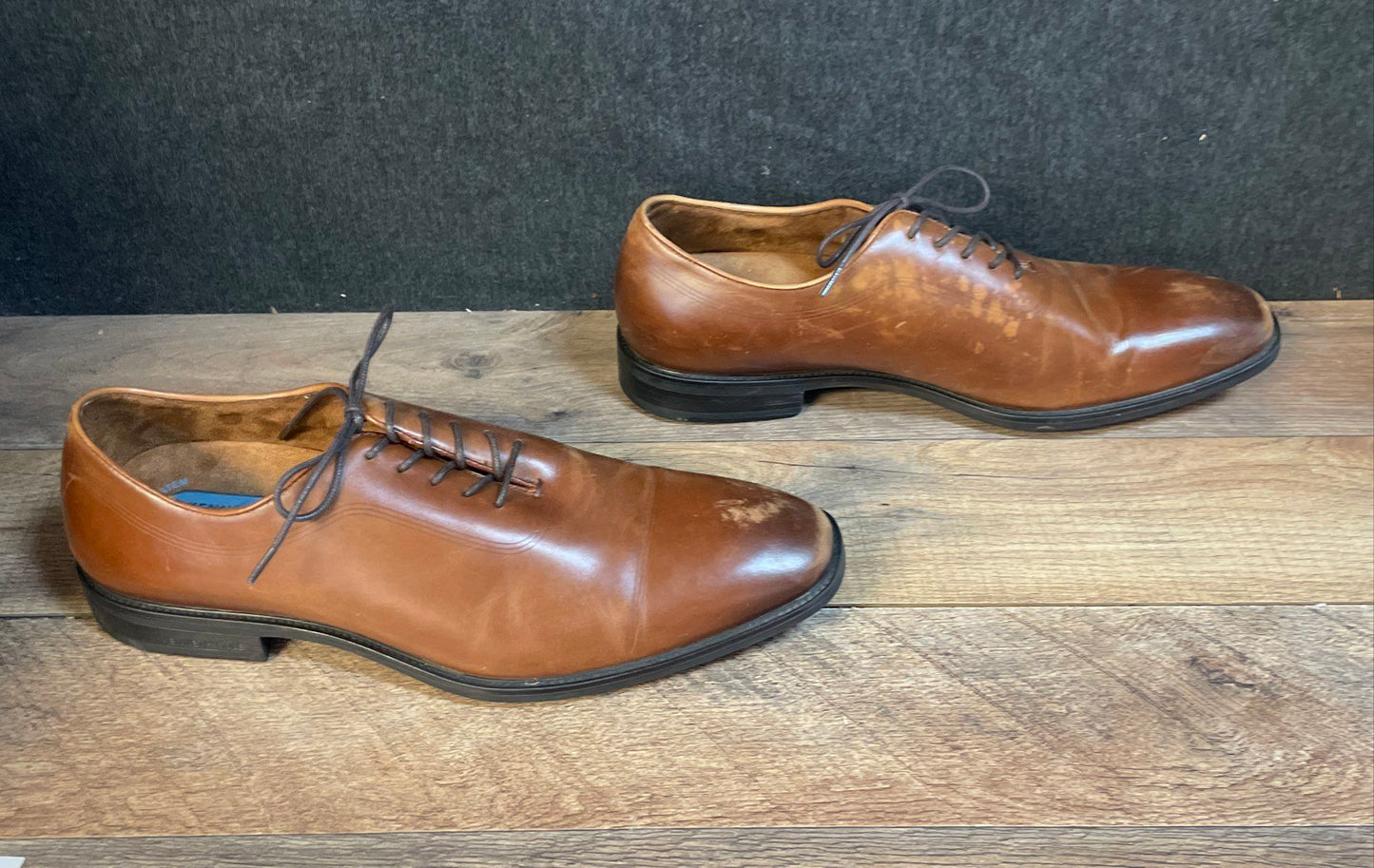 Kenneth Cole New York Techni-Cole Brown Cap Toe Oxford Dress Shoes Size 10