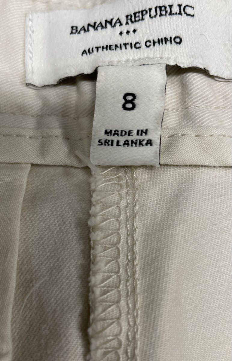 Banana Republic Women's Off-White Wide Leg Cargo Chino Pants Stretch Sz 8