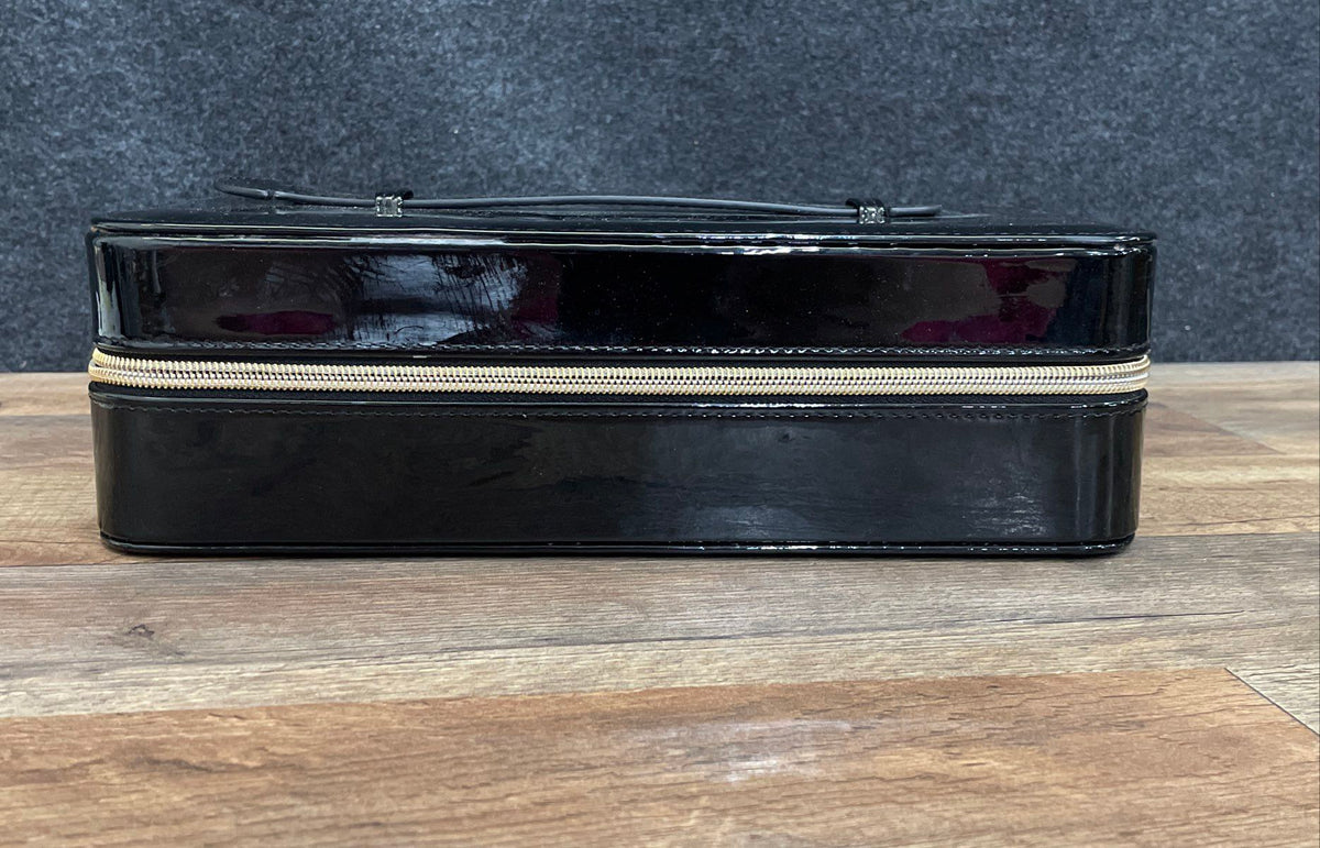 Apres Black Latex Makeup Bag Travel Nail Tool Case Zippered Handle 13x10