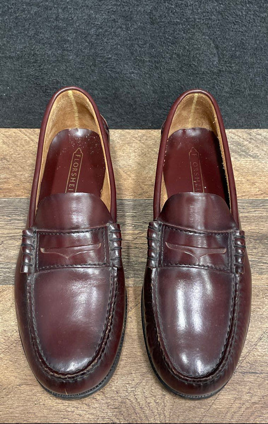 Florsheim Berkley Beefroll Penny Loafer Burgundy Leather Mens Size 10 M