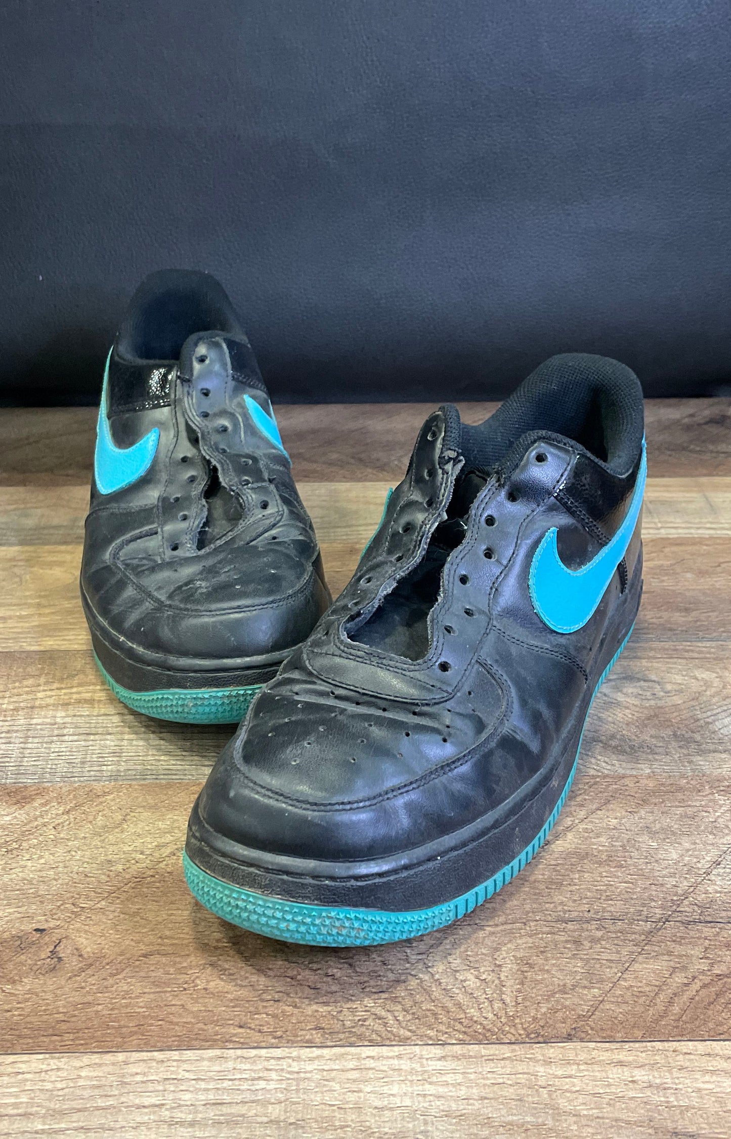 Nike Air Force 1 '07 Low Black Chlorine Blue Size 11
