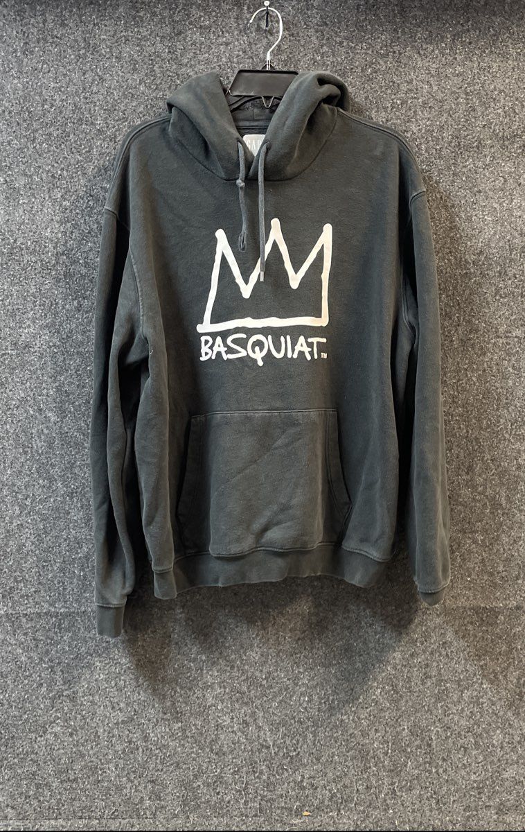 Gap Men's Jean-Michel Basquiat Crown Graphic Pullover Hoodie Gray Sz M