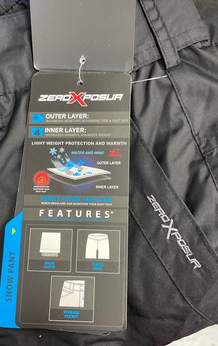 Zeroxposur Women's Black Fleece Lined Insulated Snow Pants Sz 2X NWT