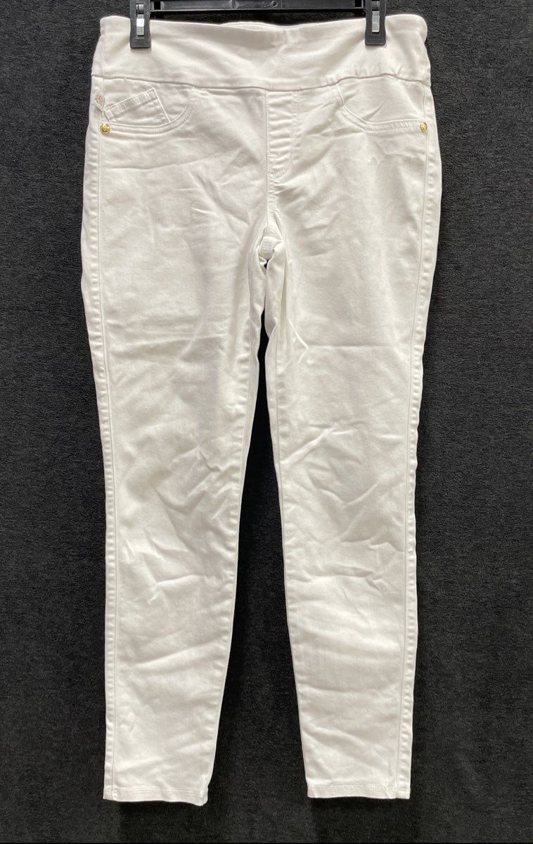 Rock & Republic Women's White Denim Rx Fever Midrise Legging Pull On Jeans