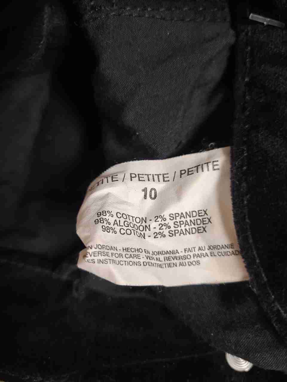 Nine West Vintage America Collection Women's Black Velvet Skinny Pants Sz 10P