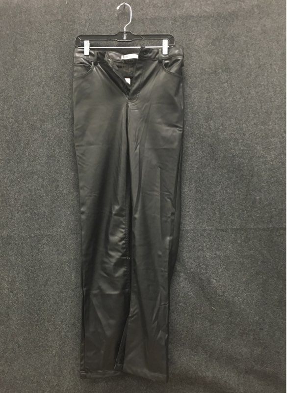 Zara Women's NWT Black Faux Leather Straight Leg Pants Size 4