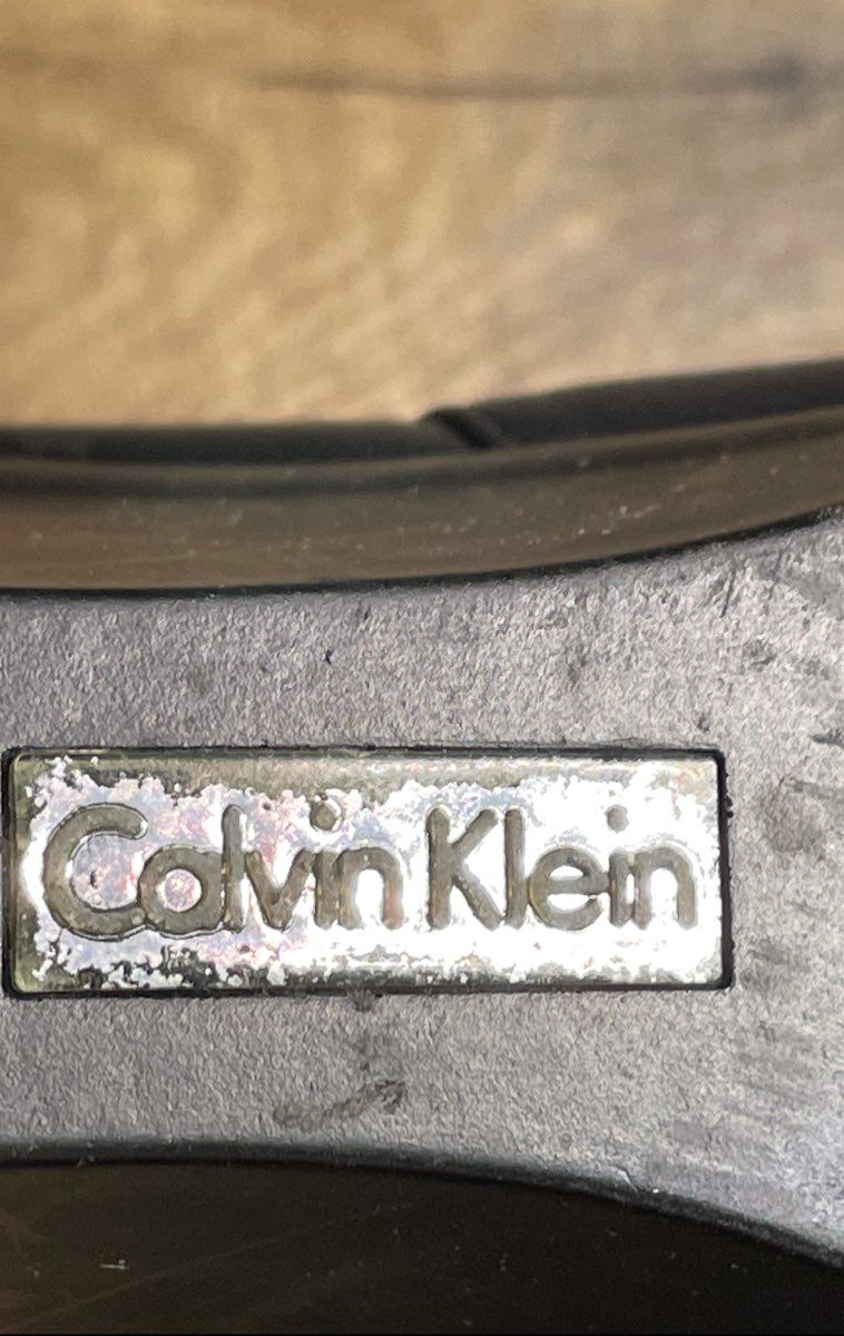 Calvin Klein Annie Black Leather Wedge Ankle Boots Size 8