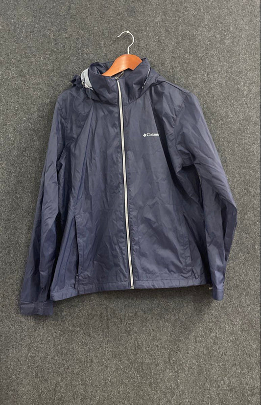 Columbia Women's Switchback III Rain Jacket Navy Blue Packable Hooded Sz XL