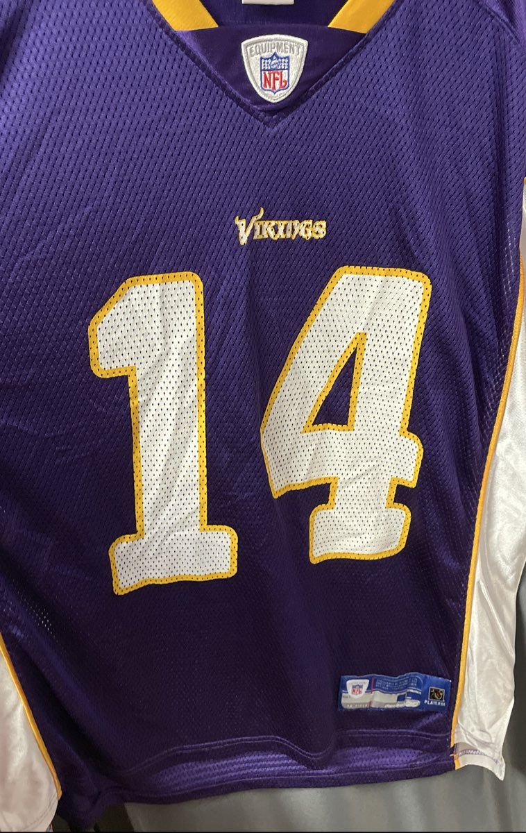 Vintage 2000s Reebok Minnesota Vikings Brad Johnson 14 Jersey Sz L