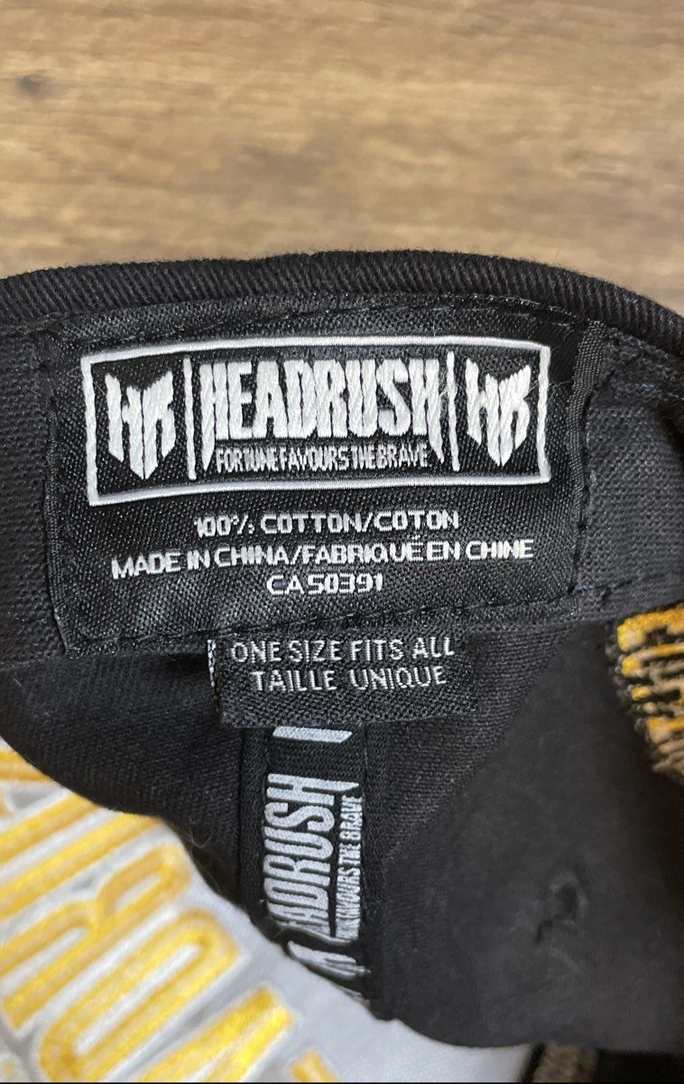 Headrush Snapback Hat Black Yellow Zach DiPaolo Autographed Unauthenticated