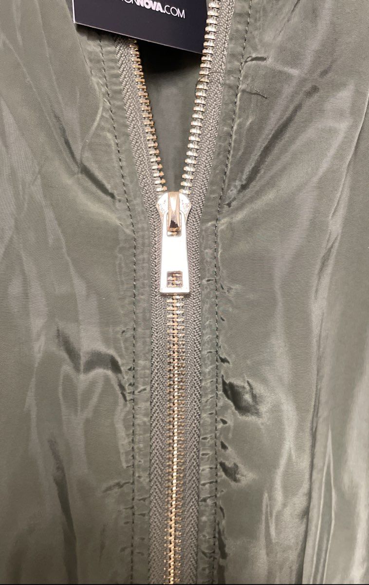Fashion Nova Women's Olive Downtown Bomber Mini Dress Full Zip Ruched Sz 1X NWT