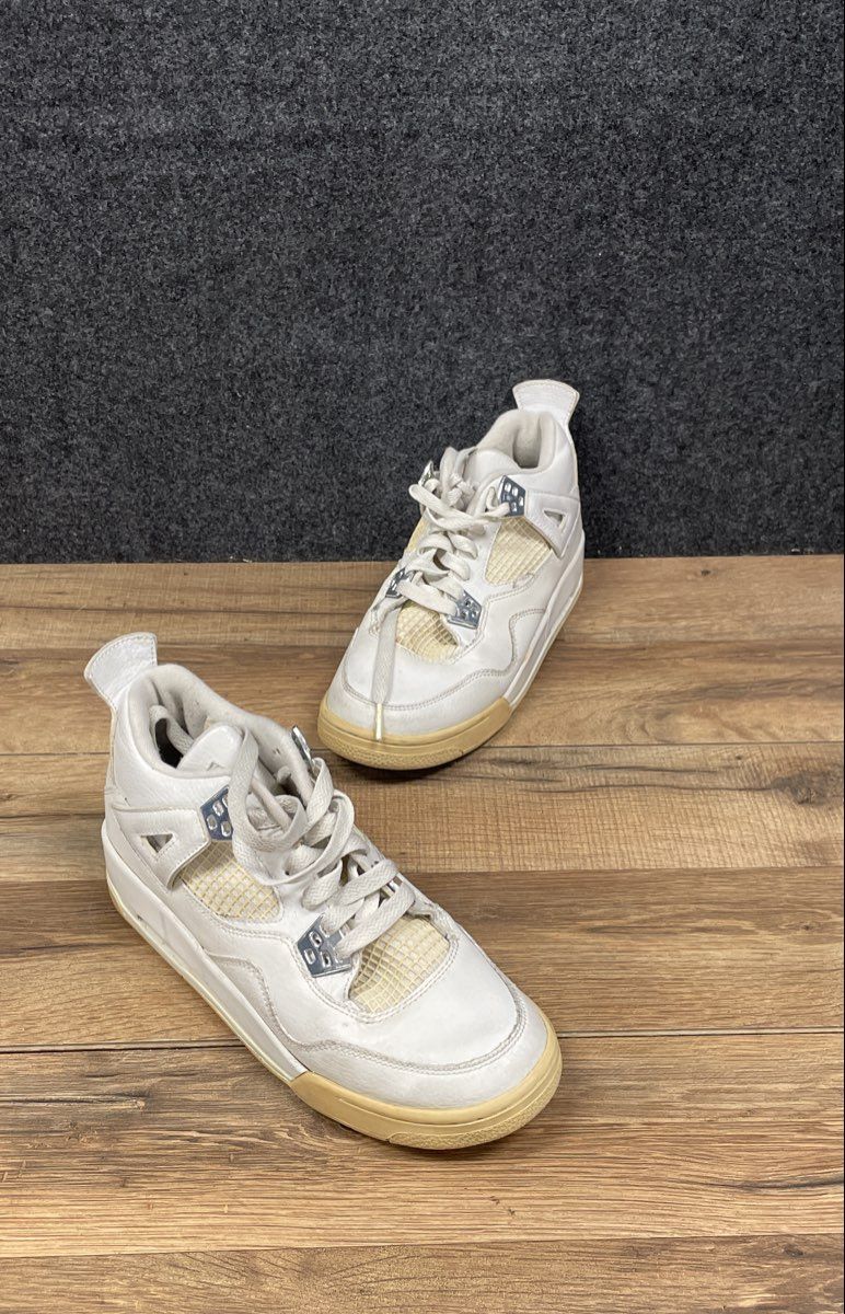 Nike Air Jordan 4 Retro Pure Money Y2K White Silver Youth Size 5.5Y