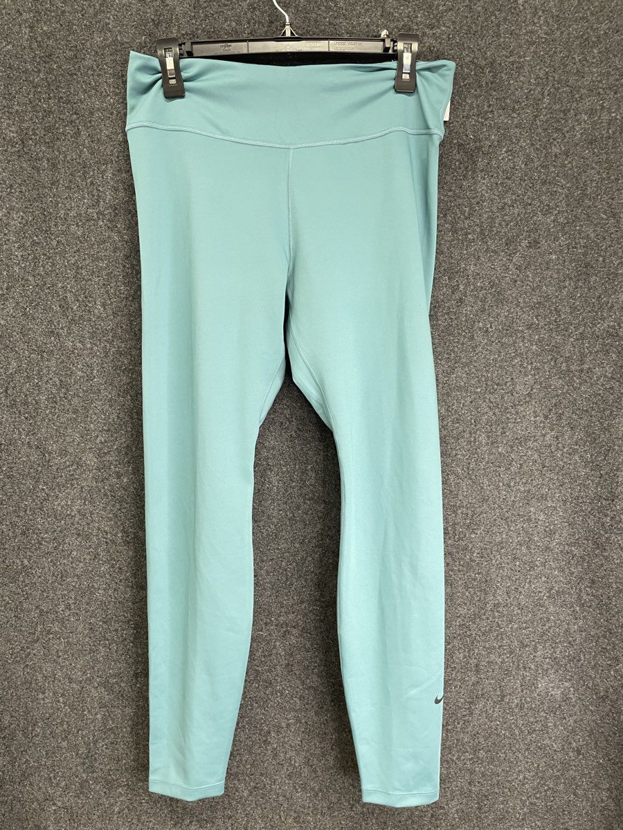 Nike Women's One Tight Fit Leggings Teal Blue Training Tights AJ8827-364 XL NWT