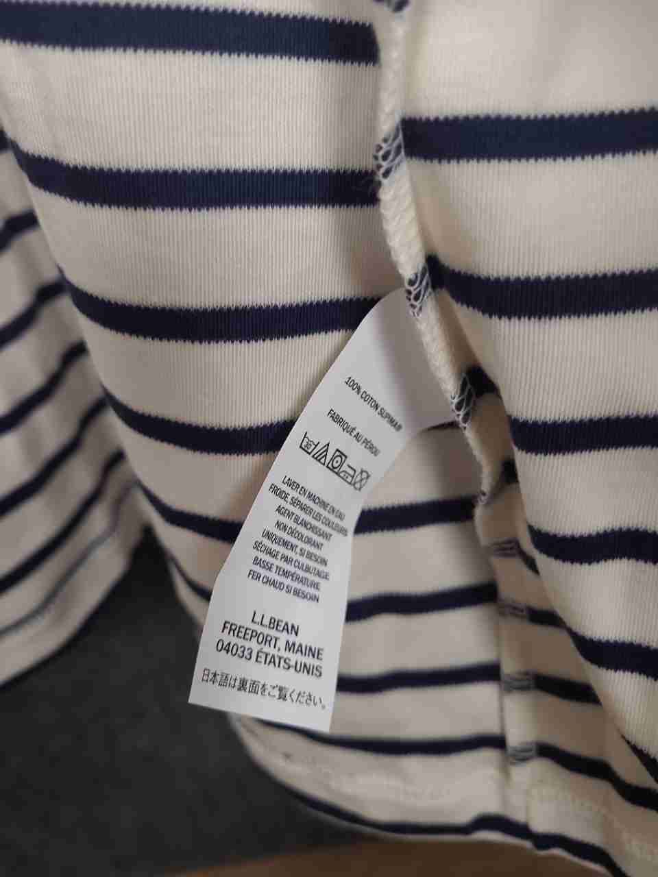 L.L.Bean Women's Navy White Striped Supima Cotton Open Front Cardigan Sz 2X