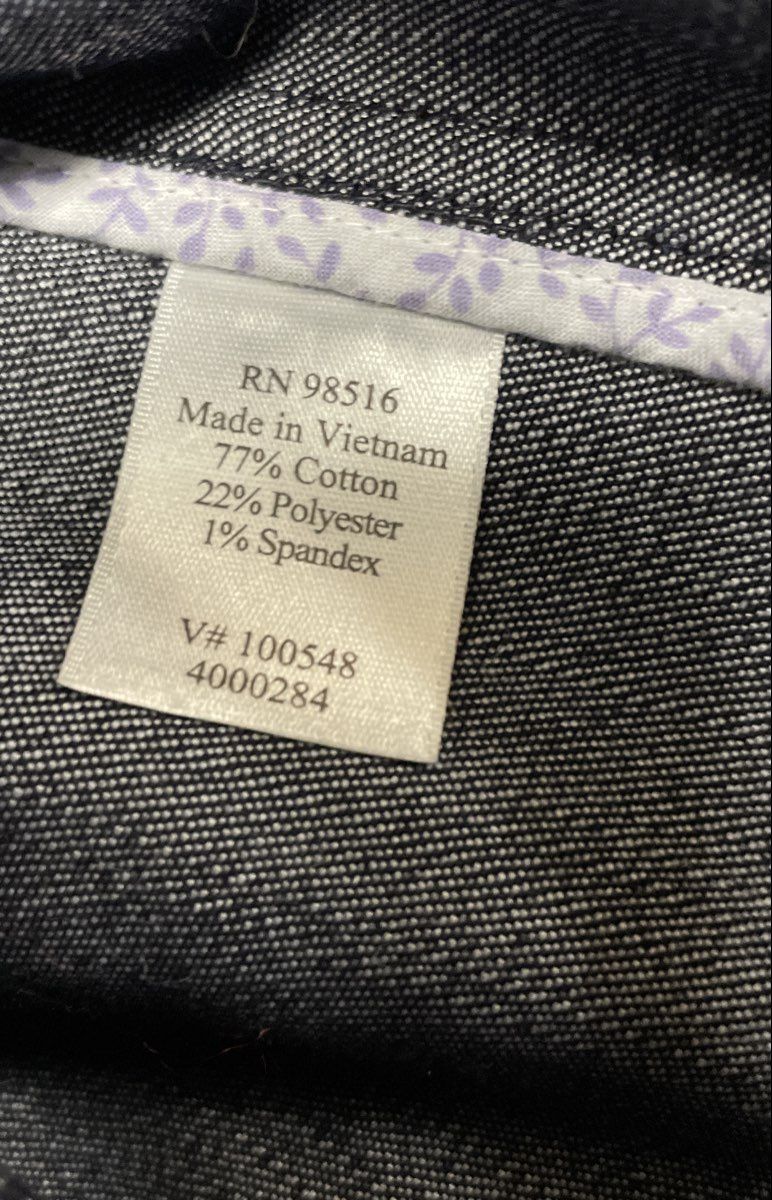 Coldwater Creek Women's Dark Wash Denim Blazer Jacket 3/4 Sleeve Sz P10 NWT