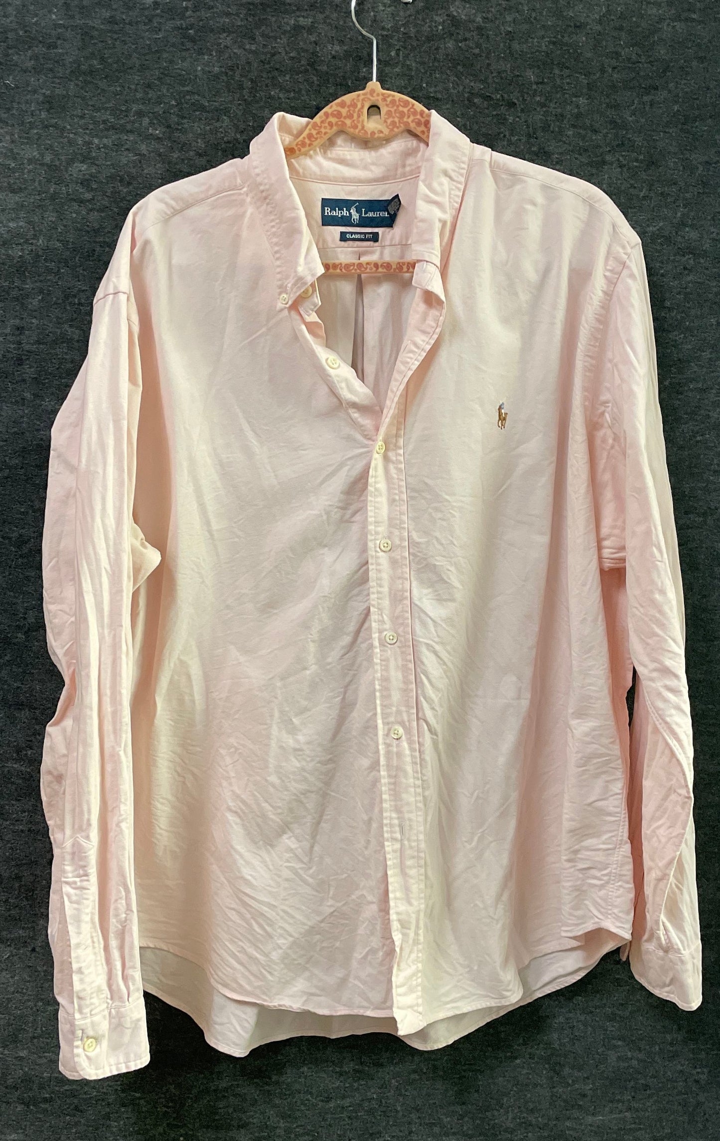 Ralph Lauren Men's Pink Classic Fit Oxford Button Down Shirt Sz XXL