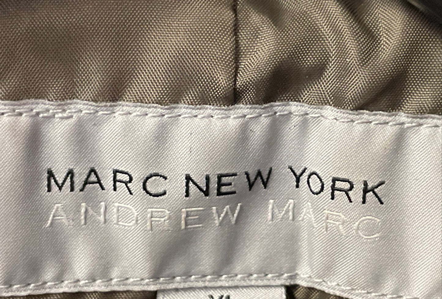 Marc New York Women's Olive Green Faux Leather Ribbed Moto Jacket Sz XL