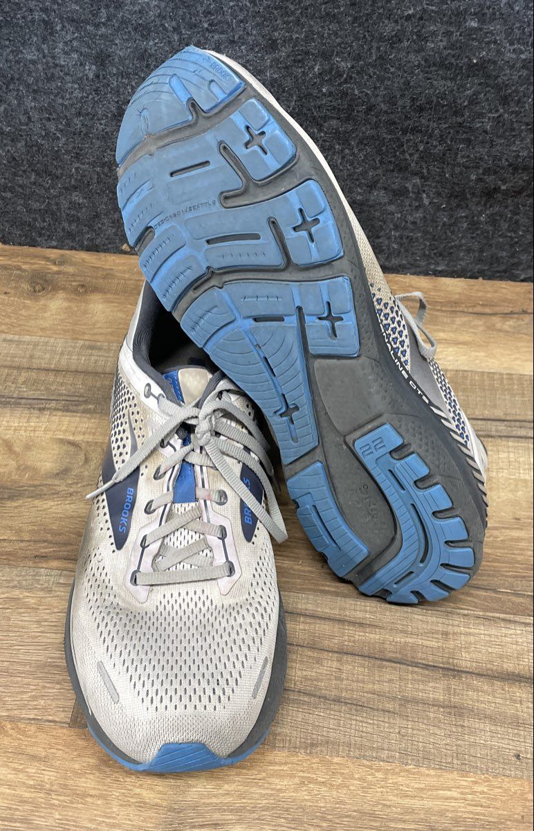 Brooks Adrenaline GTS 22 Grey Blue Men's Running Shoes Size 13