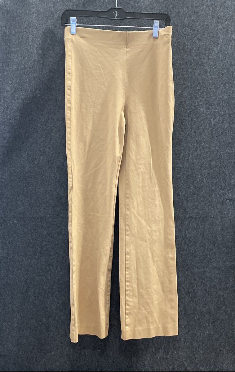 Ann Taylor Women's Brown Stretch Cotton Blend Side Zip Flat Front Pants Size 4