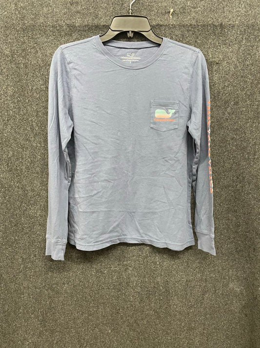 Vineyard Vines Men's Long Sleeve Pocket T-Shirt Blue Gradient Whale Sz S
