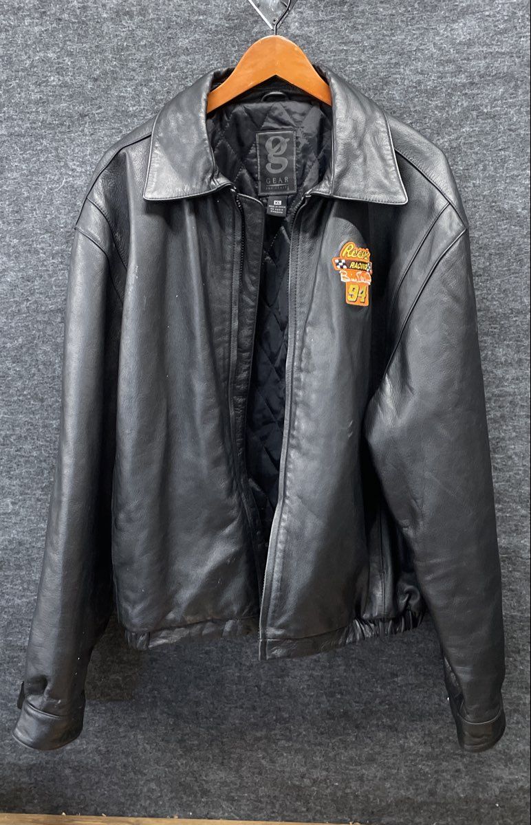 Vintage Y2K Gear For Sport Reese's Racing Bill Elliott 94 Leather Jacket XL