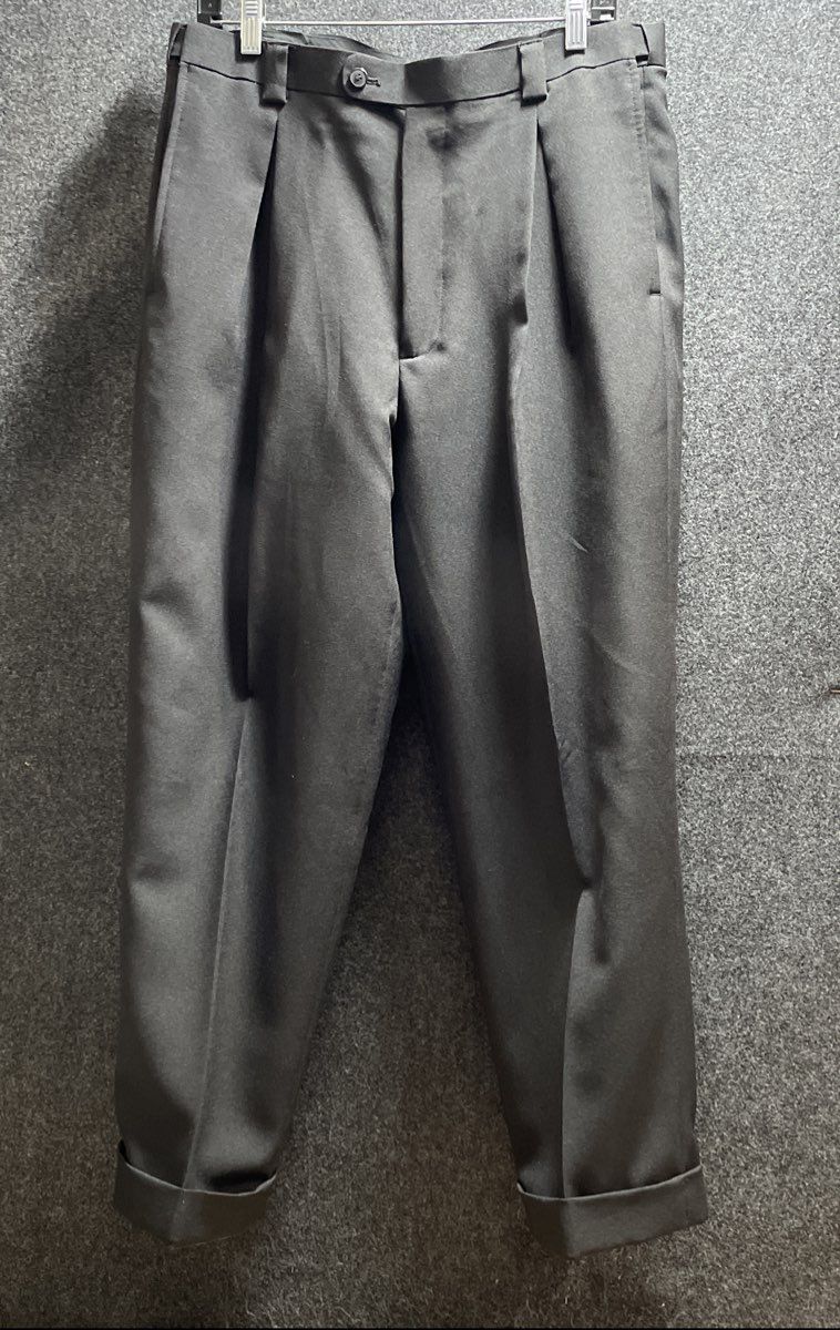 Falcone Men's Black Pleated Front Cuffed Dress Pants Size 33L