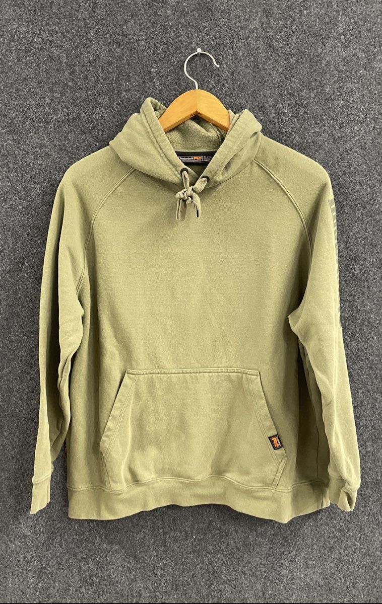 Timberland PRO Women's Olive Green Original Fit Logo Hoodie Sweatshirt Sz XL