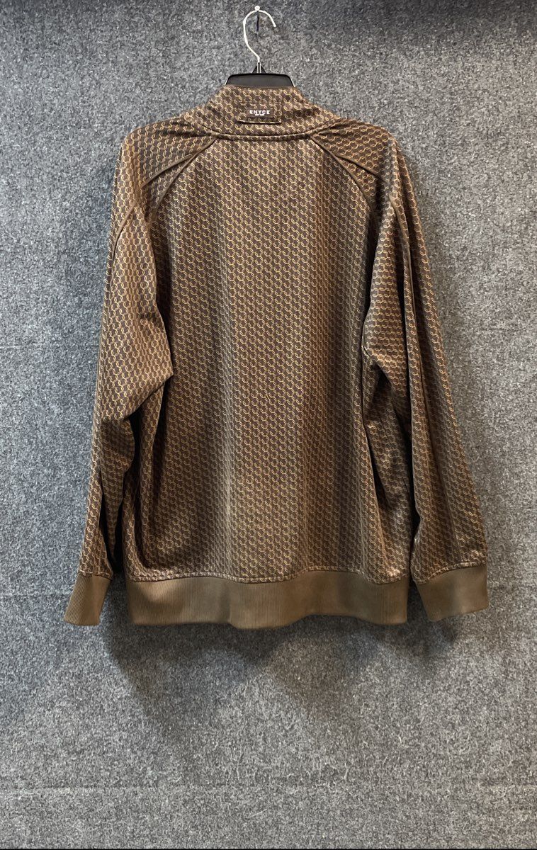 Enyce Men's Brown All Over Print Full Zip Track Jacket Vintage Y2K Sz XXL