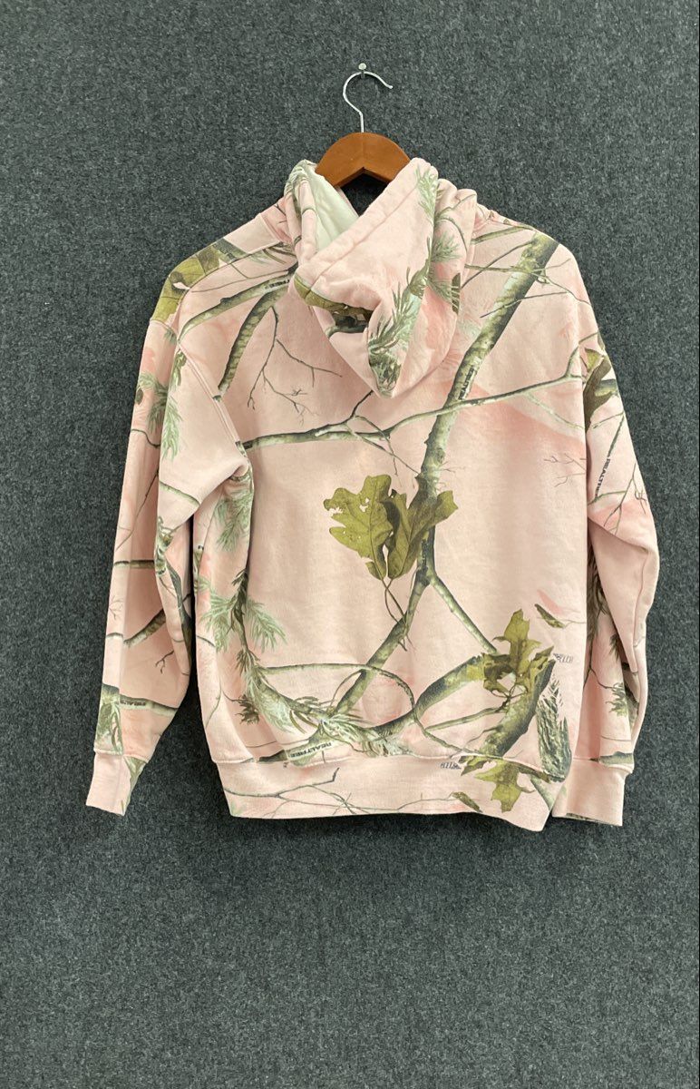 Cabela's Women's Pink Realtree Camo Fleece Pullover Hoodie Sweatshirt Sz S