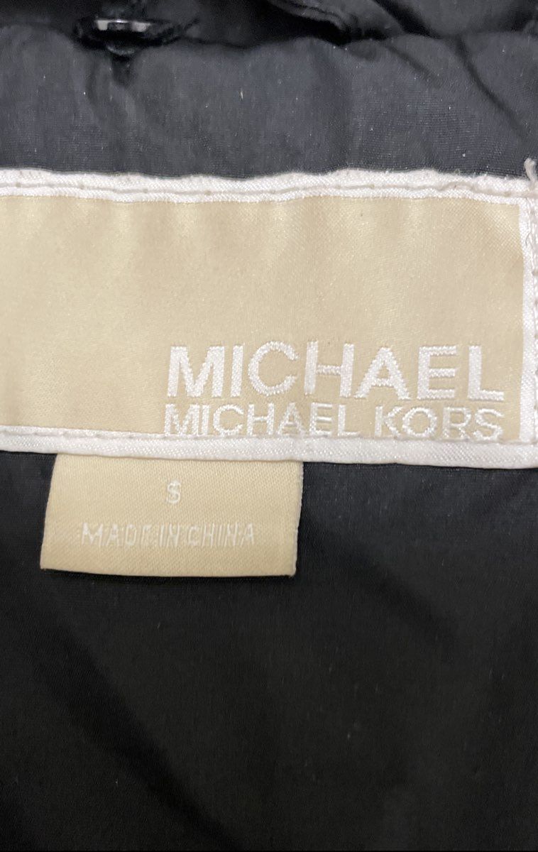 Michael Kors Women's Black Quilted Anorak Jacket Gold Hardware Hooded Sz S