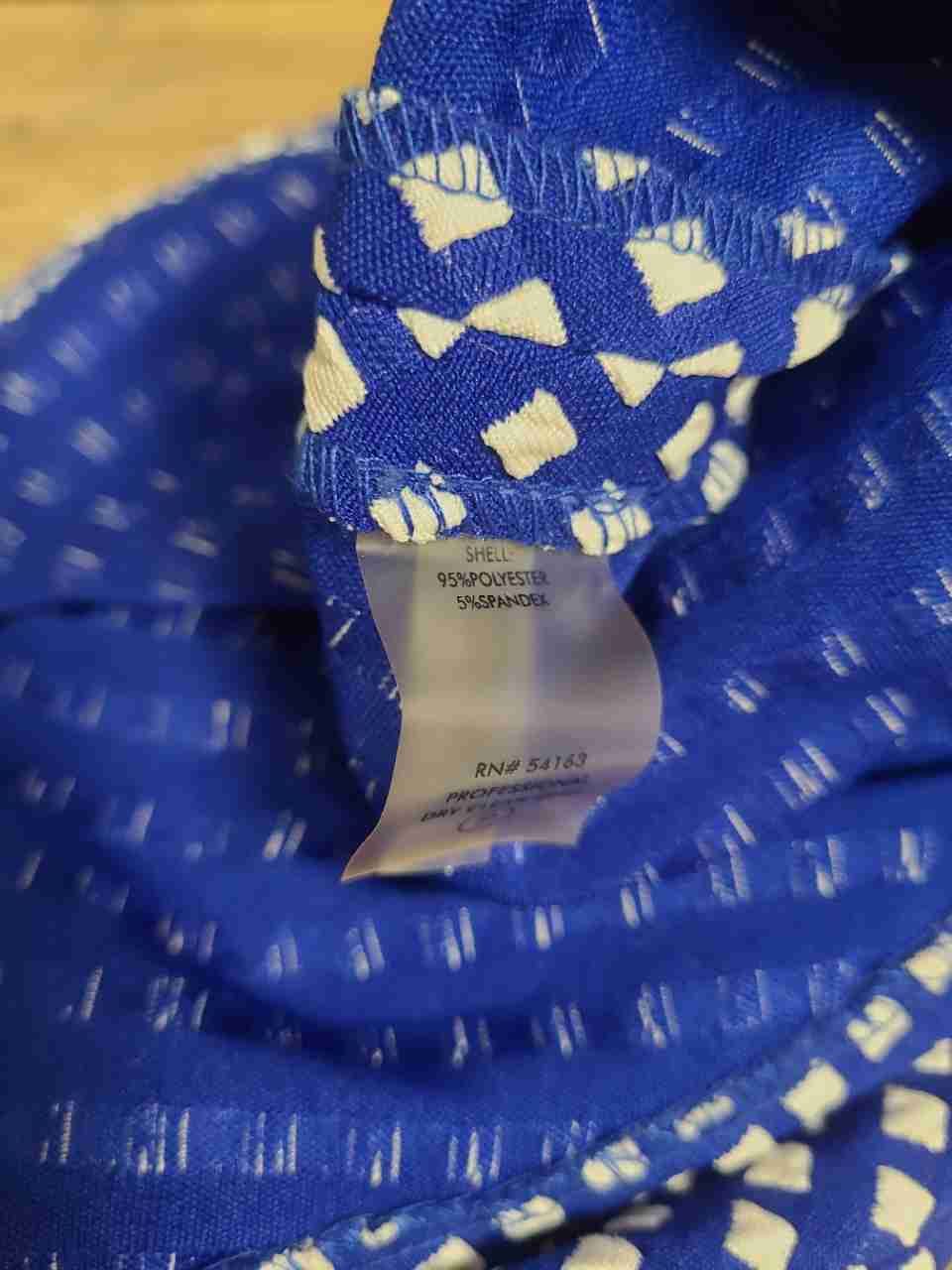 Tommy Hilfiger Women's Blue White Geometric Sleeveless Fit Flare Dress Sz 12