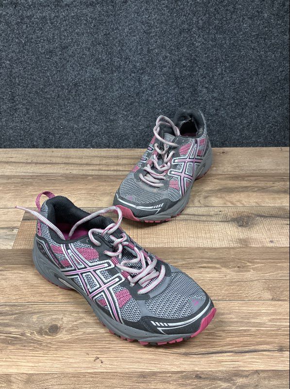 Asics Gel Venture 4 Grey Pink Purple Running Training Shoes Women's Size 8