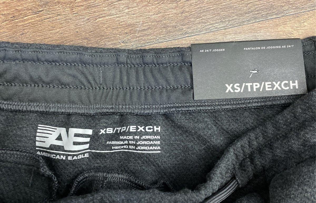 American Eagle Men's Gray 24/7 Jogger Pants Textured Knit NWT Sz XS