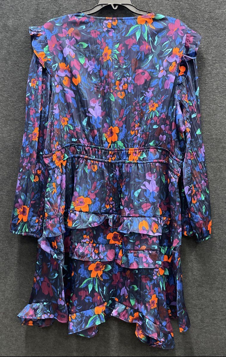 The Pioneer Woman Women's Long Sleeve Tiered Ruffle Dress Electric Floral XL NWT